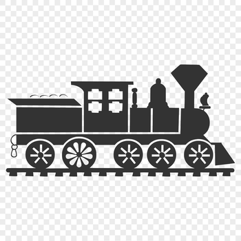 A detailed illustration of a train, suitable for use in graphic design and digital artwork.