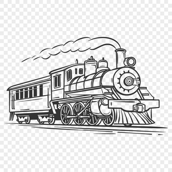 A stylized illustration of a train in motion, designed as vector art for digital use.