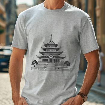 A detailed vector illustration of a traditional Buddhist temple, suitable for various design projects and applications.