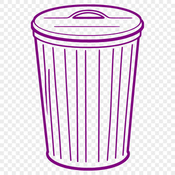 A simple illustration of a trash can, ideal for vector art and graphic design projects.