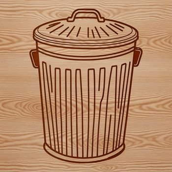 A simple vector illustration of a trash can, suitable for digital use.