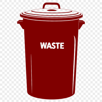 Illustration of a standard trash can with a lid, suitable for vector graphics projects.