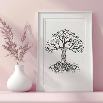 A stylized illustration of a tree in vector format, suitable for digital design and cutting machine projects.