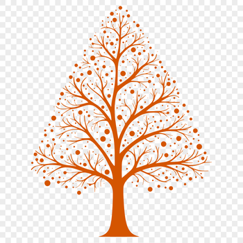 A stylized illustration of a tree made from scalable vector graphics.
