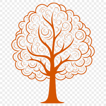 An editable vector design featuring a single tree element for graphic projects.