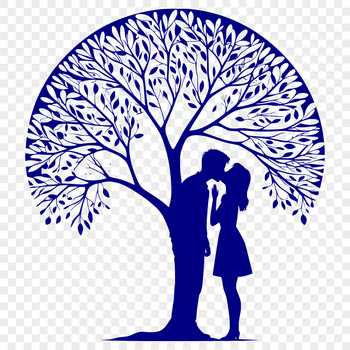 Vector art of a romantic tree design, perfect for wedding decorations or Valentine's Day celebrations.