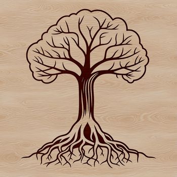 A detailed illustration of a tree in various formats, including vector art, available for download and use in projects.