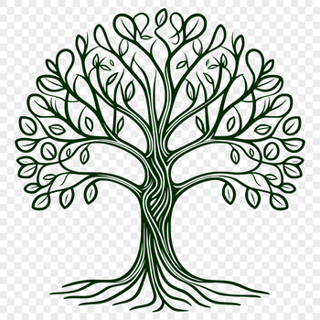 A simple, hand-drawn tree illustration in vector format, suitable for commercial or personal projects.