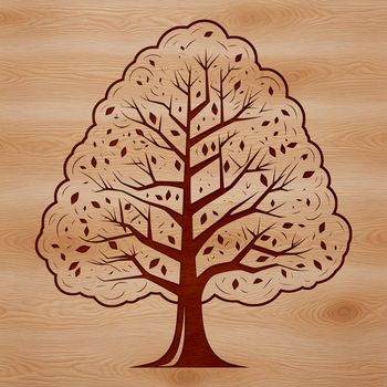 A detailed illustration of a tree, suitable for digital cutting machines like Cricut.