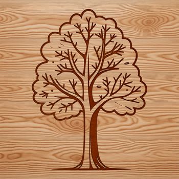 A detailed illustration of a tree with branches and leaves, suitable for vector graphics and cutting machine designs.