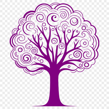 An illustration of a single tree with detailed branches, suitable for vector design and cutting machine projects.