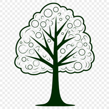 An editable graphic of a tree suitable for cutting or laser engraving projects.