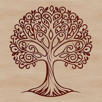 A detailed illustration of a tree, created as scalable vector graphics (SVG) for easy editing and customization.