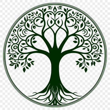 A minimalist illustration of a tree, suitable for vector art designs.