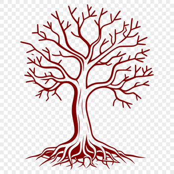 A stylized illustration of a tree made up of simple shapes, ideal for vector graphics projects.