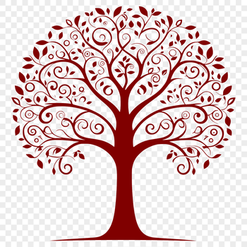 A vector illustration of a tree with leaves and branches.