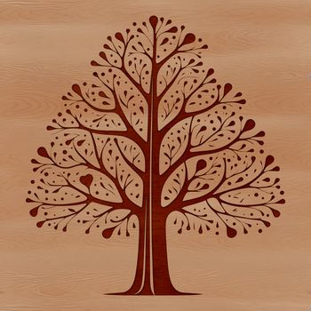 A stylized tree illustration designed as vector art.