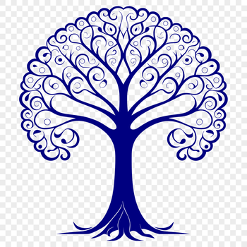 A vector illustration of a tree in various formats including SVG, PNG, and PDF.