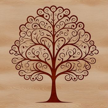 A minimalist illustration of a tree in a simple style suitable for vector design and cutting machine use.