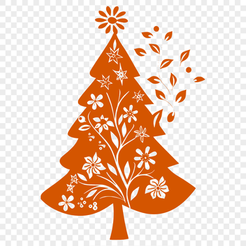 A stylized illustration of a Christmas tree in a vector format, suitable for digital printing and craft projects.