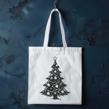 An editable vector graphic representation of a festive Christmas tree for use in digital design projects.