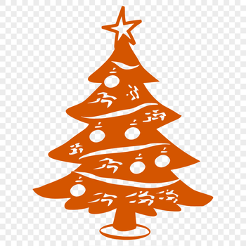 A stylized illustration of a Christmas tree, suitable for digital use.
