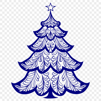 A stylized Christmas tree made from digital vector shapes.