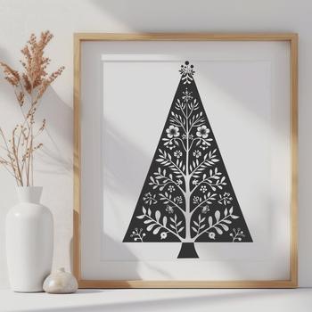 Free Unique Christmas Tree Vector Drawing