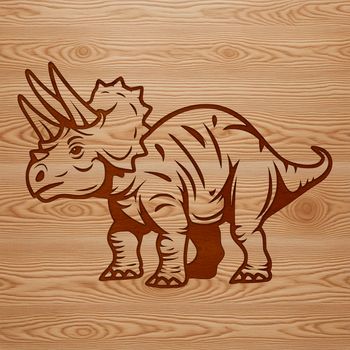A detailed illustration of a Triceratops, a prehistoric dino with three horns and a distinctive frill.