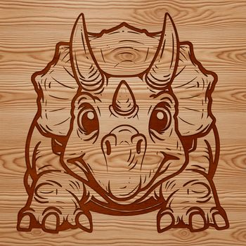 A prehistoric Triceratops dinosaur in a vector illustration style.