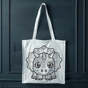 A prehistoric Triceratops dinosaur depicted in full body, suitable for vector art and cutting machine designs.