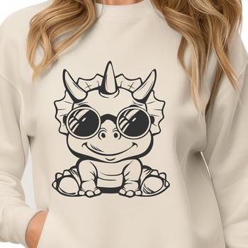 Beautiful Triceratops Wearing Sunglasses SVG