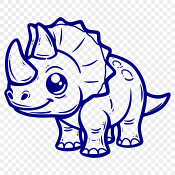 Unique Triceratops Digital Drawing