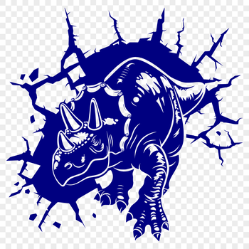 A detailed illustration of a full-body Triceratops, designed as a vector graphic.