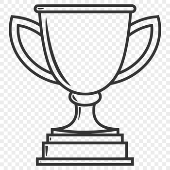 A simple line drawing of a sport trophy in vector format.