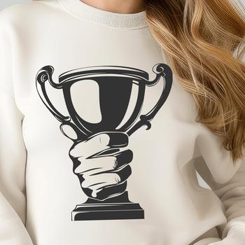 A stylized trophy icon made from geometric shapes, suitable for various digital applications.