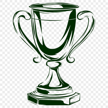 A vector design illustration of a sport trophy with multiple elements and ornaments.