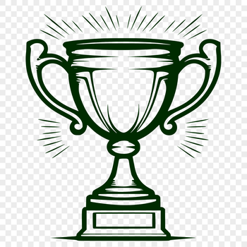 A 2D vector trophy icon designed for digital use.