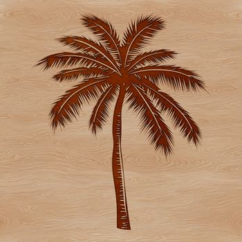 A stylized illustration of a palm tree in a natural setting, suitable for digital designs and crafts.