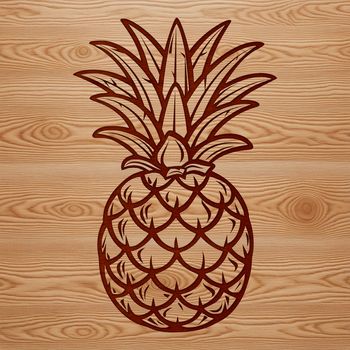 A stylized illustration of a pineapple, suitable for various uses including graphic design, crafting, and digital art.