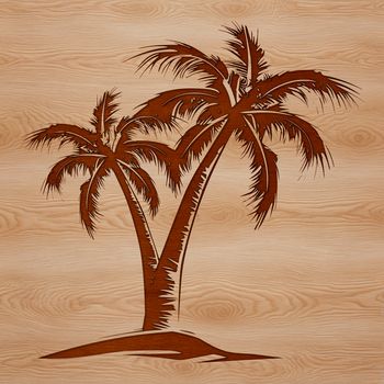 A stylized illustration of a palm tree suitable for use as clip art in vector design projects.