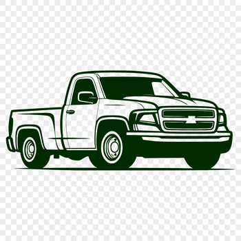 A high-resolution vector image of a pickup truck, suitable for digital design and cutting machine use.