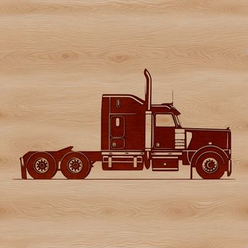 Large semi truck vehicle transportation vector illustration.