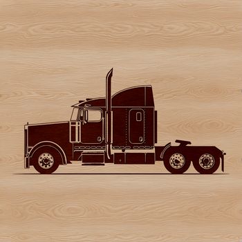 A detailed illustration of a semi truck, suitable for vector editing and commercial use.