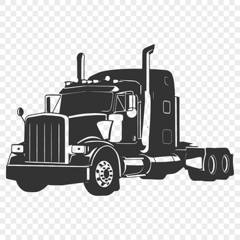 A detailed illustration of a semi-truck designed as vector art for various digital applications.
