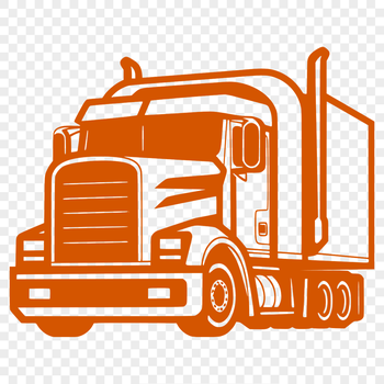 A large road vehicle with a trailer attached, designed as an editable vector graphic.