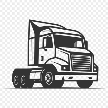 A digital representation of a semi truck, designed as vector art for commercial or personal use.