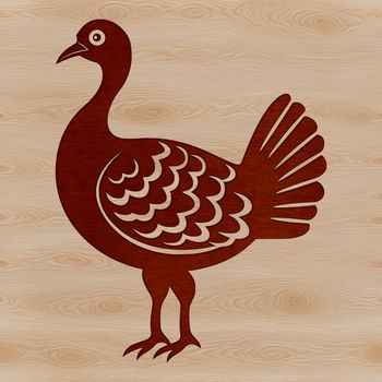 A detailed illustration of a farm-raised turkey, suitable for use in various designs and crafts.