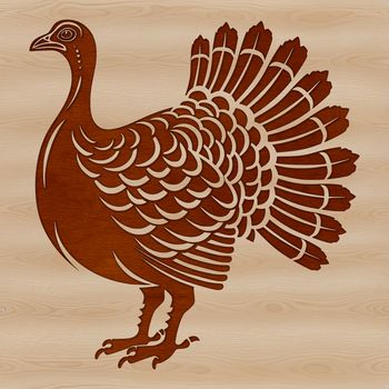 Image of a realistic turkey in a farm setting, suitable for various design applications.