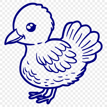 A detailed full-body illustration of a turkey, suitable for vector design and digital cutting.